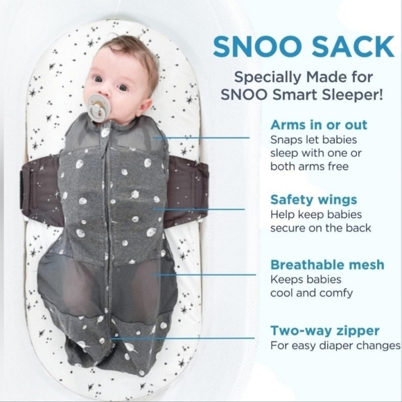 Snoo Sleep Sack Graphite Planets Size Large 4-6 Months NWT - Picture 3 of 6